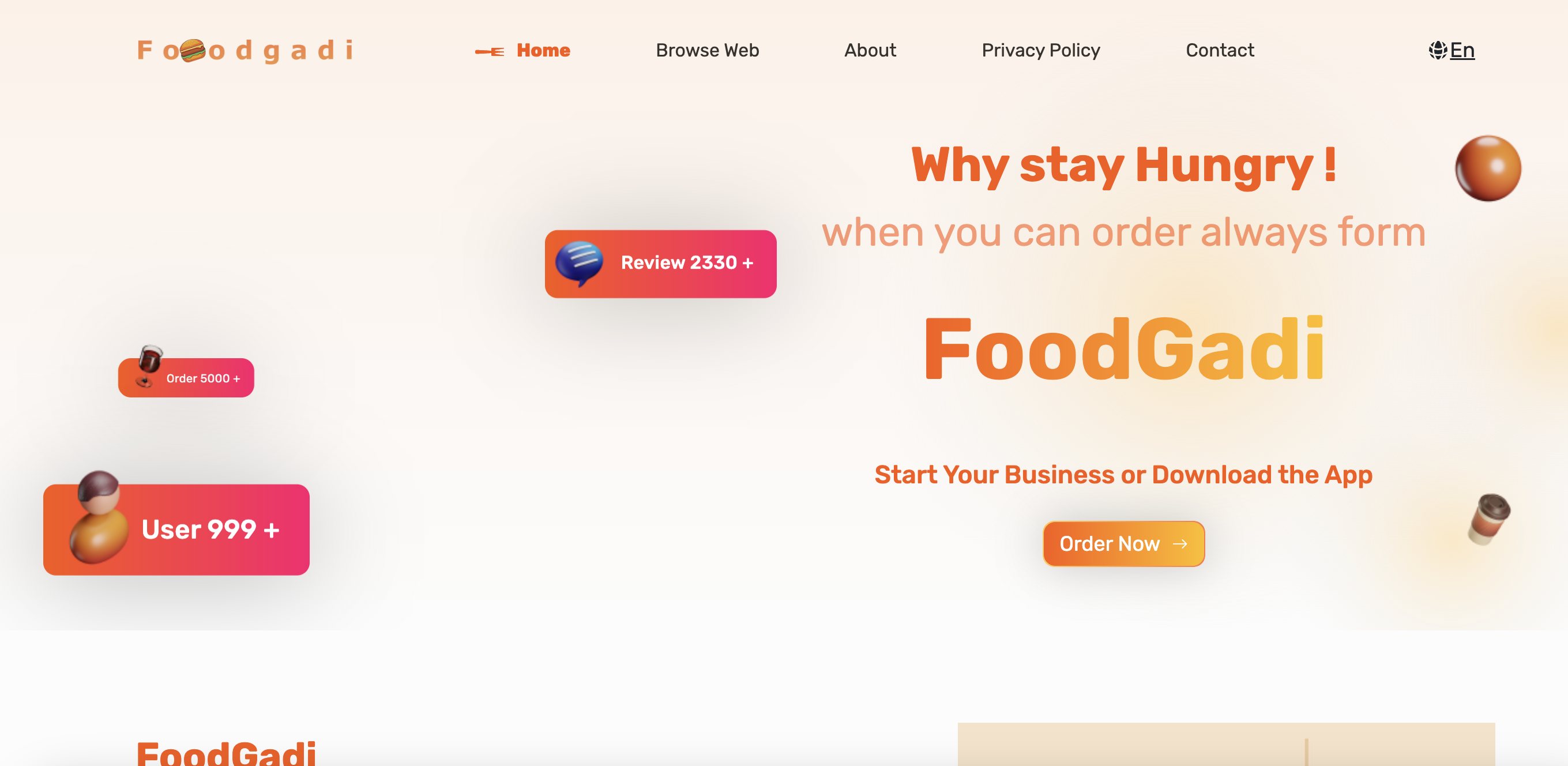 FoodGadi Landing